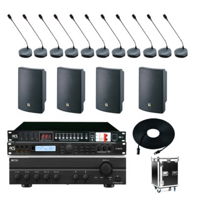 Cấu hình âm thanh hội thảo 11 micro Toa TS-690 chính hãng