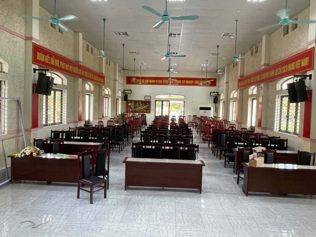 Giải pháp âm thanh hội trường nhà văn hóa xã 150m²