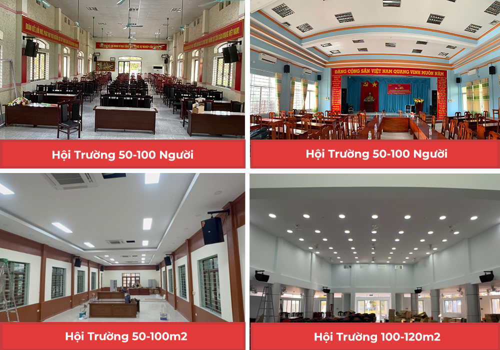 Hội trường từ 100m2 trở xuống Sound Việt đã triển khai lắp đặt