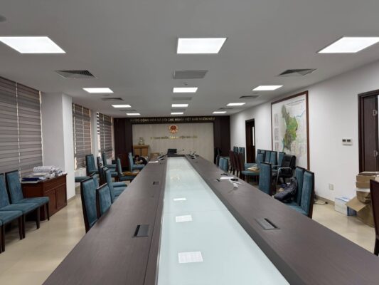 Không gian phòng họp được triển khai hệ thống âm thanh