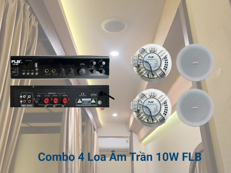 Combo 4 loa âm trần 10w cho quán spa