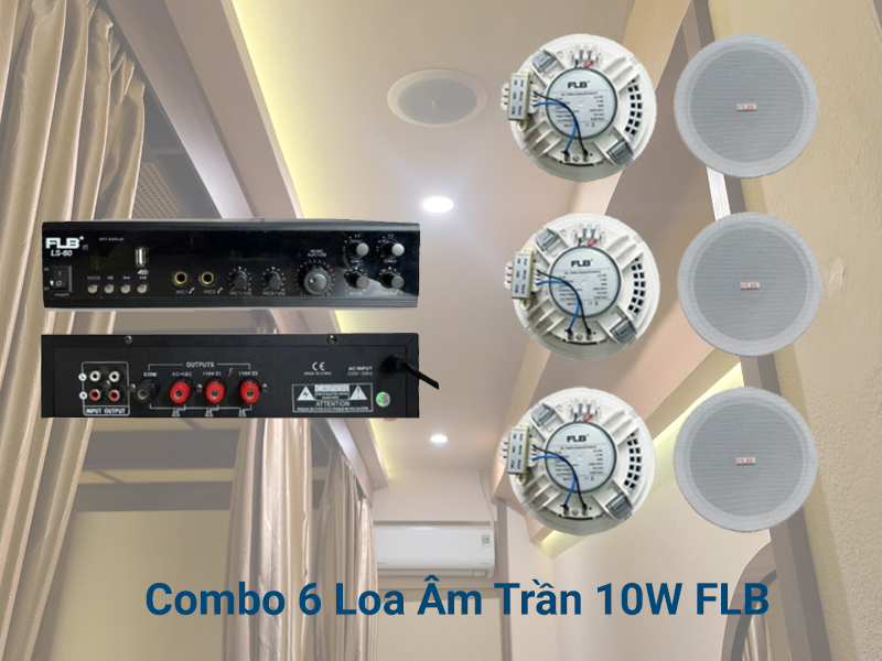 Combo 6 loa âm trần 10w cho quán spa