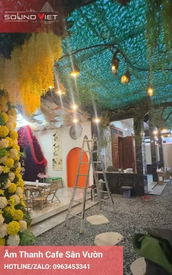 Lắp đặt hệ thống âm thanh cafe sân vườn